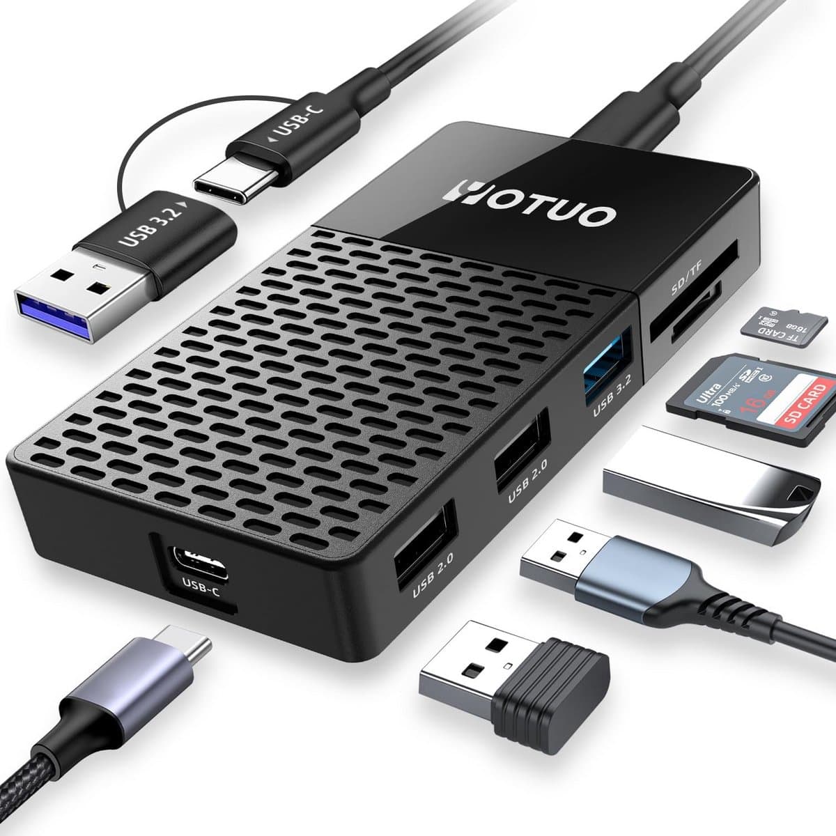 Draagbare SSD 1 TB met USB-C en SD/TF-kaartlezer voor optimale opslag — afbeelding 1