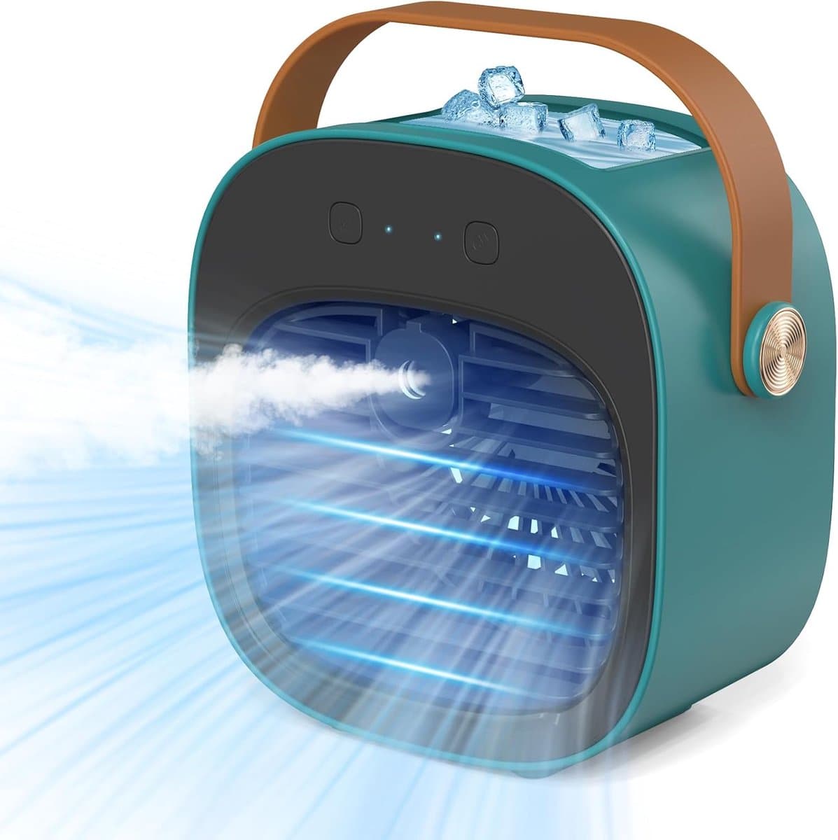 Draagbare ventilator - 4000 mAh oplaadbare miniventilator - 3 snelheidsinstellingen - 5-10 uur looptijd - Stille bureauventilator - Persoonlijke luchtkoeler voor thuis, slaapkamer, reizen, kantoor en buiten - Groen — afbeelding 1