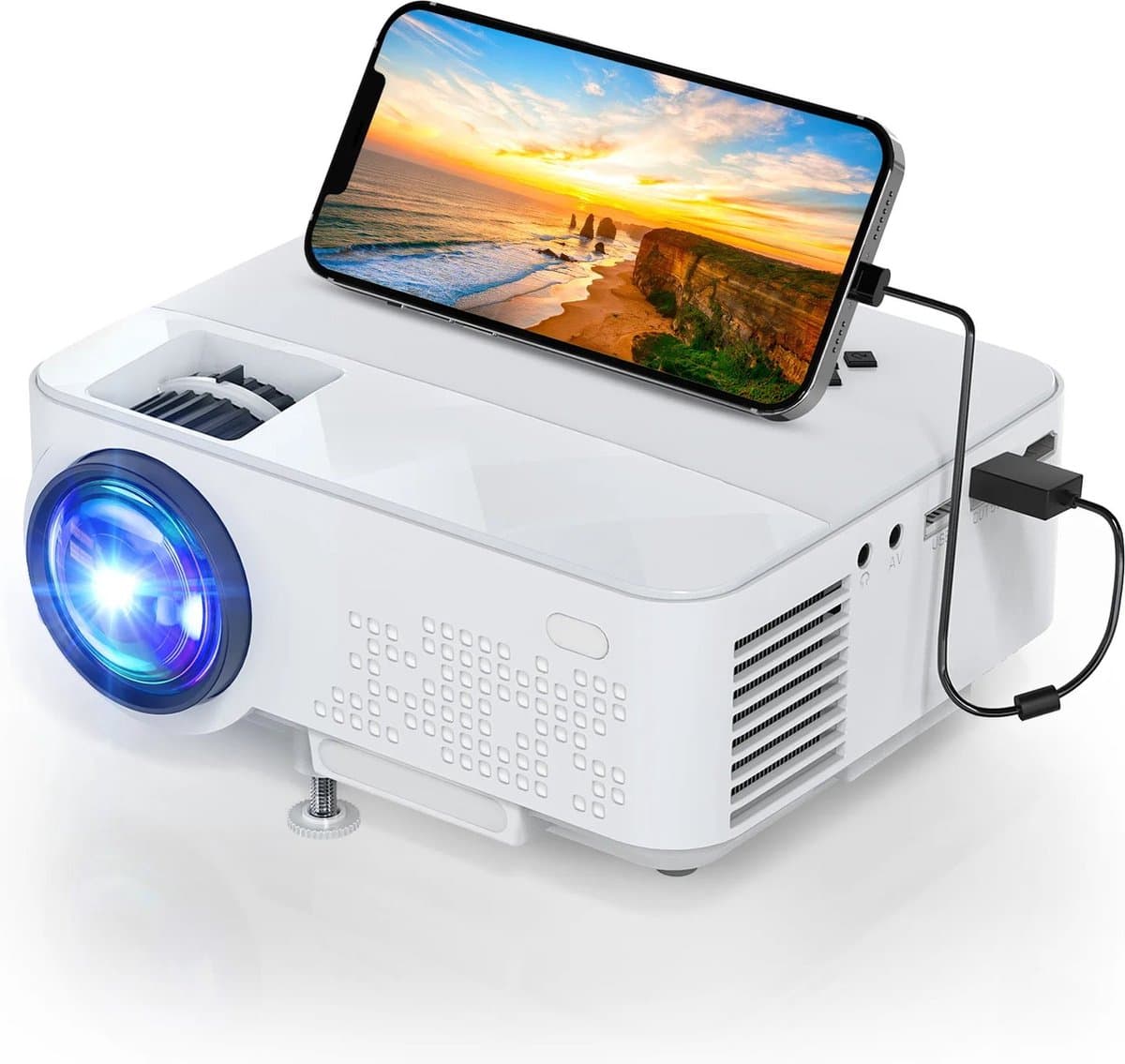 Mygroot - Mini Projector - Videoprojector - 7000 Lumen - Home Theater - 240 Inch Display - 90,000 Uur Lcd. — afbeelding 1