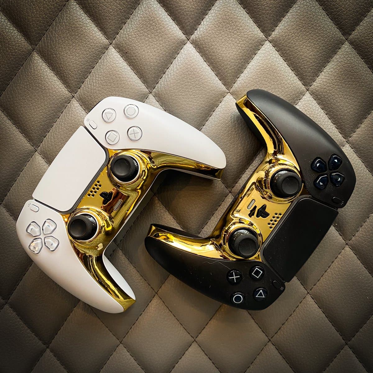 Controller behuizing faceplate - geschikt voor de Playstation 5 controller - Goud Chroom — afbeelding 1
