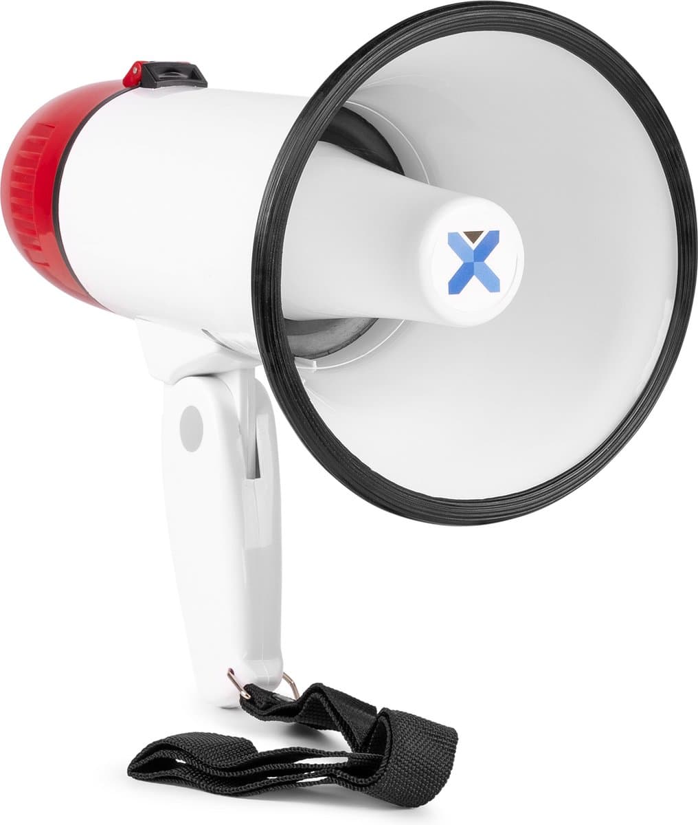 Megafoon met sirene en opnamefunctie - Vonyx MEG018 Megafoon - Goedkope megafoon - 18W - Wit — afbeelding 1