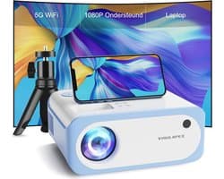 Draagbare Mini Beamer met Full HD Support en Stativ - Ideaal voor Thuis en Reizen