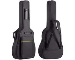 Gevoerde Gitaartas - Beschermhoes Gitaar - Gitaarhoes - 104 cm - 41 inch - 600D Oxford - Waterdicht - met Vakken - Voor Akoestische Gitaar & Klassieke Gitaar - Gitaar Accessoires