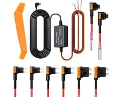 Kit Dashcam, 12 V naar 5 V USB C Dashcam hardwire Kit met laagspanningsbeveiliging Dashcam kabel 3,2 m voor 24 uur parkeerbewaking acc zekering adapter eenvoudige installatie