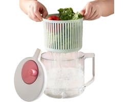 Fruit Spinner Kom - Sla Wasmachine - Groenten Wassen - Handmatige Rotatie - 235 x 195 cm - Enkel Kenmerk