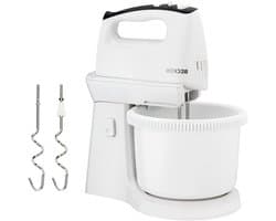 Kneedmachine met Kom - Mixer Standmixer - Bakken Ingrediënten Mengen - Zelfroterende Kom - 3.2 Liter - Wit
