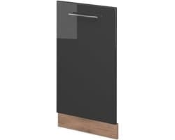 Vaatwasserpaneel - Keukenfront - Keuken opknappen - Soft-close scharnieren - 45 cm breed - Antraciet hoogglans