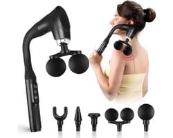 Dubbele Massage Gun - Spierherstel Apparaat - Spierontspanning Bevorderen - Verlengde U-Greep - 12 Snelheden - Zwart