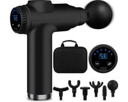Massagepistool - Spierherstel Gun - Spierontspanning Na Sport - 32 Intensiteitsniveaus - 15x5x20 cm - Zwart