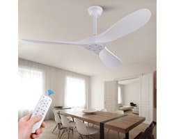 HAUSS SPOLE Plafondventilator – 152 cm – Zonder Verlichting Met Afstandsbediening – ABS – Wit – Voor Binnen En Buiten