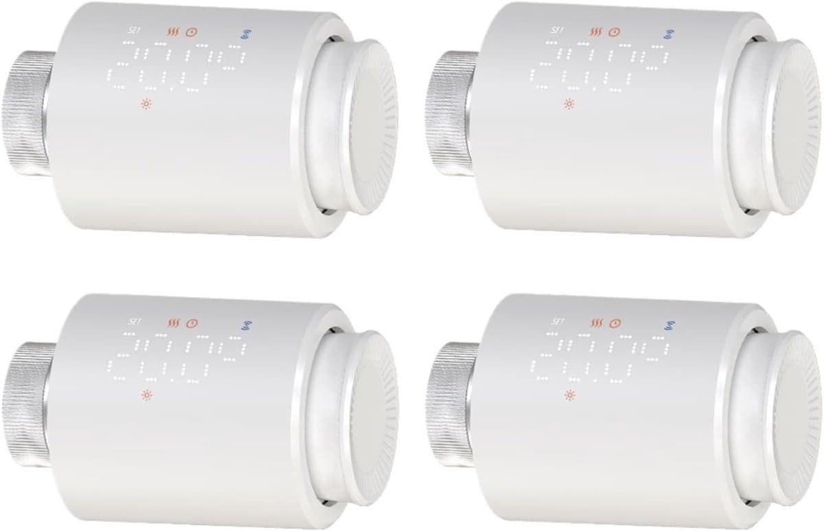 Radiatorthermostaatkraan - Slimme thermostaat - Energie besparen - Automatische aanpassing - 4 stuks - Wit — afbeelding 1
