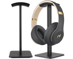 Hoofdtelefoonstandaards - Set van 2 - Headsetstandaards - Standaards voor over-ear hoofdtelefoons - Displaystandaards voor headsets - Bureau-opbergrek - Universeel ophangrek - Verdikte voet - 10,5*10,5*23 cm - Zwart