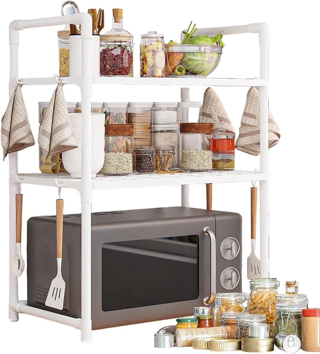 Magnetron Standaard - Keukenrek - Keuken Organiseren - In Hoogte Verstelbaar - 29 cm Breed - Wit — afbeelding 1