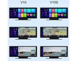 Dashcam voor Auto - 10.26” Dashcam ADAS GPS Navigatie - Android 8.1 - Remote Monitor & Rijassistentie - 2G With 10m RCC - Zwart