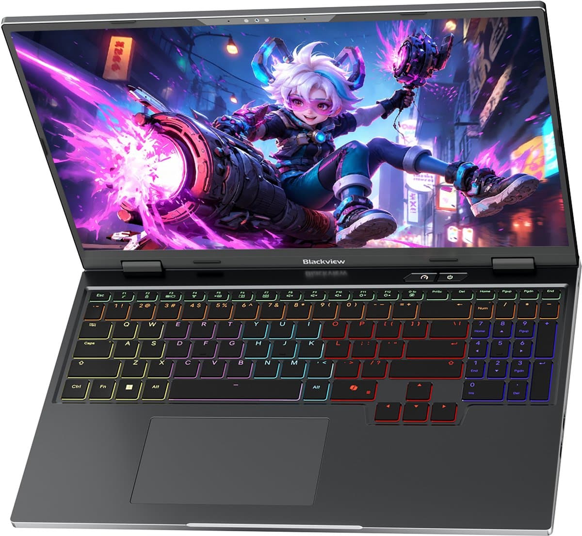 Blackview GamiBook 16 Gaming Laptop - 16 inch Full HD - 16 GB DDR5 - 1TB SSD - Intel i7 13650HX - NVIDIA RTX5060 - WiFi 6 Windows 11 Pro Notebook - Intel® Graphics - Grijs — afbeelding 1