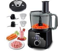 SnelShoppen - Compacte Keukenmachine Food Processor 1500W Motor, 6 Functies, PowerChop, 3-in-1 Schijf, Eenvoudige Montage, 2,5L Kom voor Smoothies, Ha