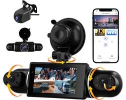 Dashcam - 3 Inch Display - 360° Rondom Zicht - Wifi Dashcam met Nachtzicht - Voor Auto's