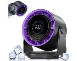 Bureauventilator, 5000mAh batterij, LED-display, 1-199 snelheden en 105° draaibare kop, krachtige luchtstroom, wandventilator voor kantoor, thuis, slaapkamer en keuken