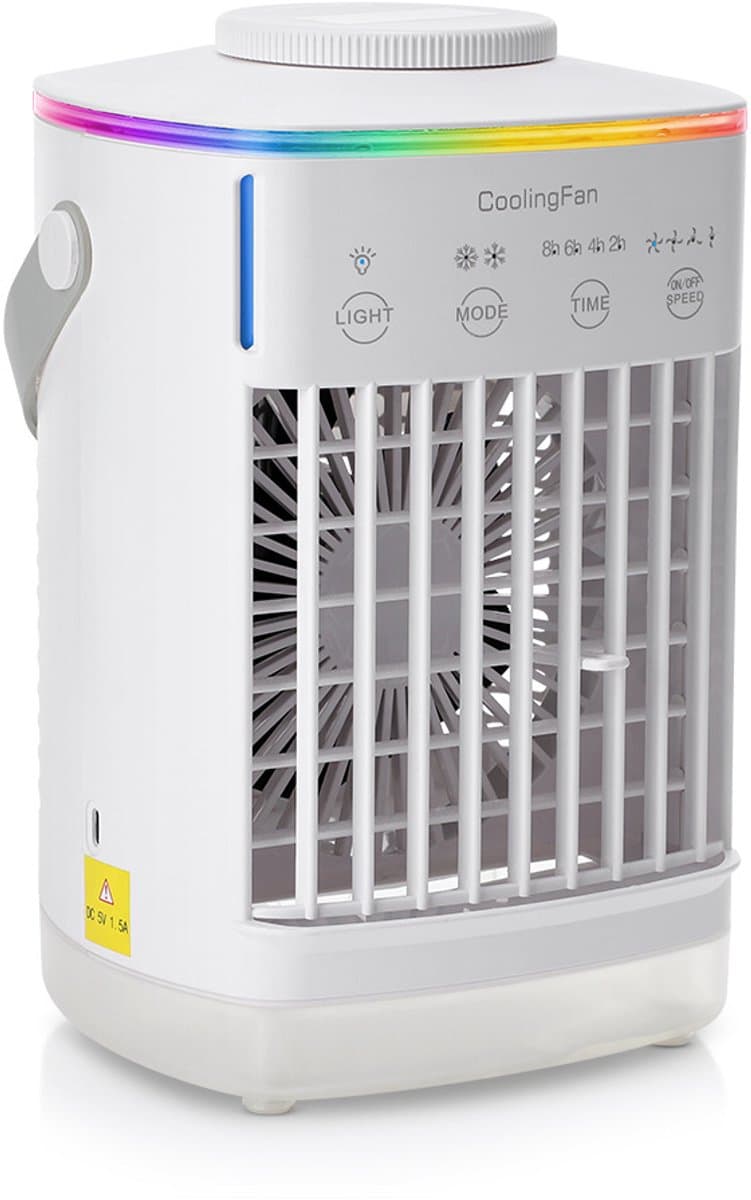 Luchtkoeler - Mini Airco - Persoonlijke Verkoeling - Ingebouwd Nachtlampje - Compact Formaat - Wit — afbeelding 1