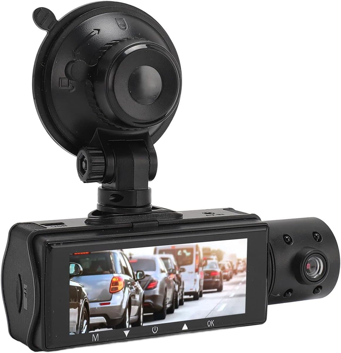 SnelShoppen - Car DVR Camera Voor- en Achter 1080P Nachtzicht, Triple Dashcam met 24U Parkeerstand, G-Sensor Bewegingsdetectie, Breedhoek Autorij Reco — afbeelding 1