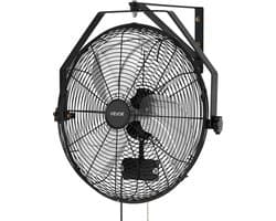 VEVOR 80W Industriële Wandventilator 56,5 cm, 6,4 m/s Oscillerende Wandventilator met 3 Snelheden, IP44 Waterdicht, Commerciële Industriële Ventilator voor Werkplaats, Garage, Magazijn, Sportschool, Zwart