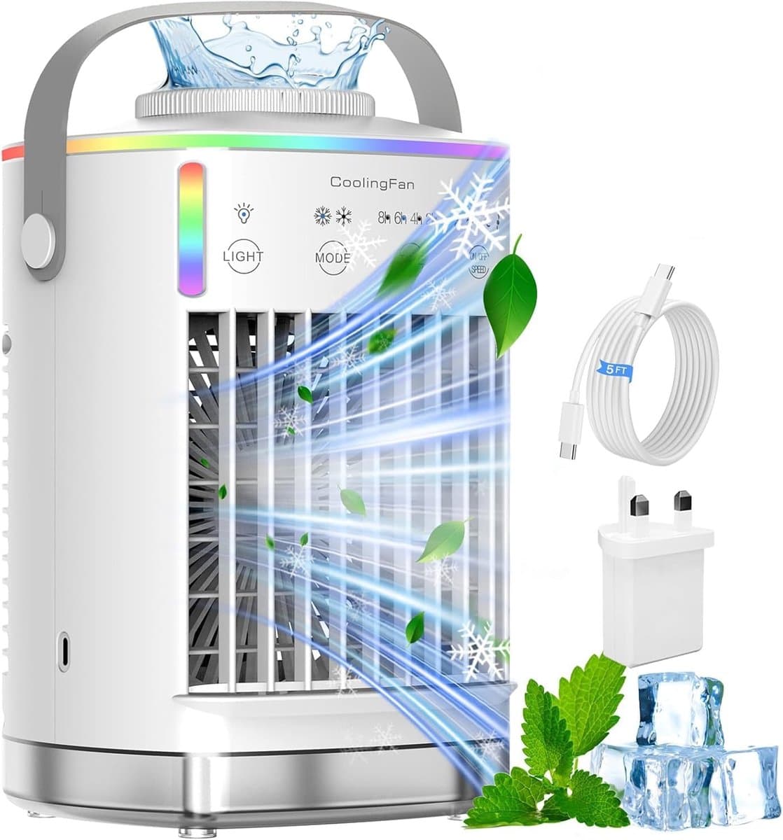 Draagbare Airconditioning - Mobiele Airco - 4-in-1 Luchtkoeler - 3 Snelheden - Mini Airconditioning - Slaapkamer - Kantoor — afbeelding 1