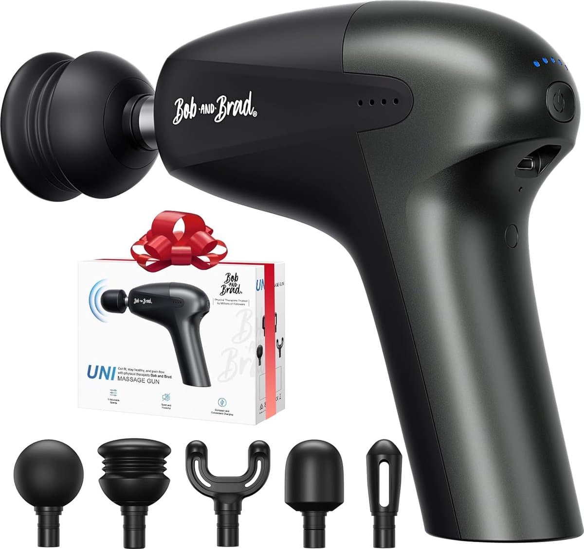 Massage Gun, Mini Spier Massage Pistool, Draagbare Massager Massagepistool Percussie Deep Tissue Spiermassager Handmassageapparaat met 10mm Amplitude en 5 Massagekoppen — afbeelding 1