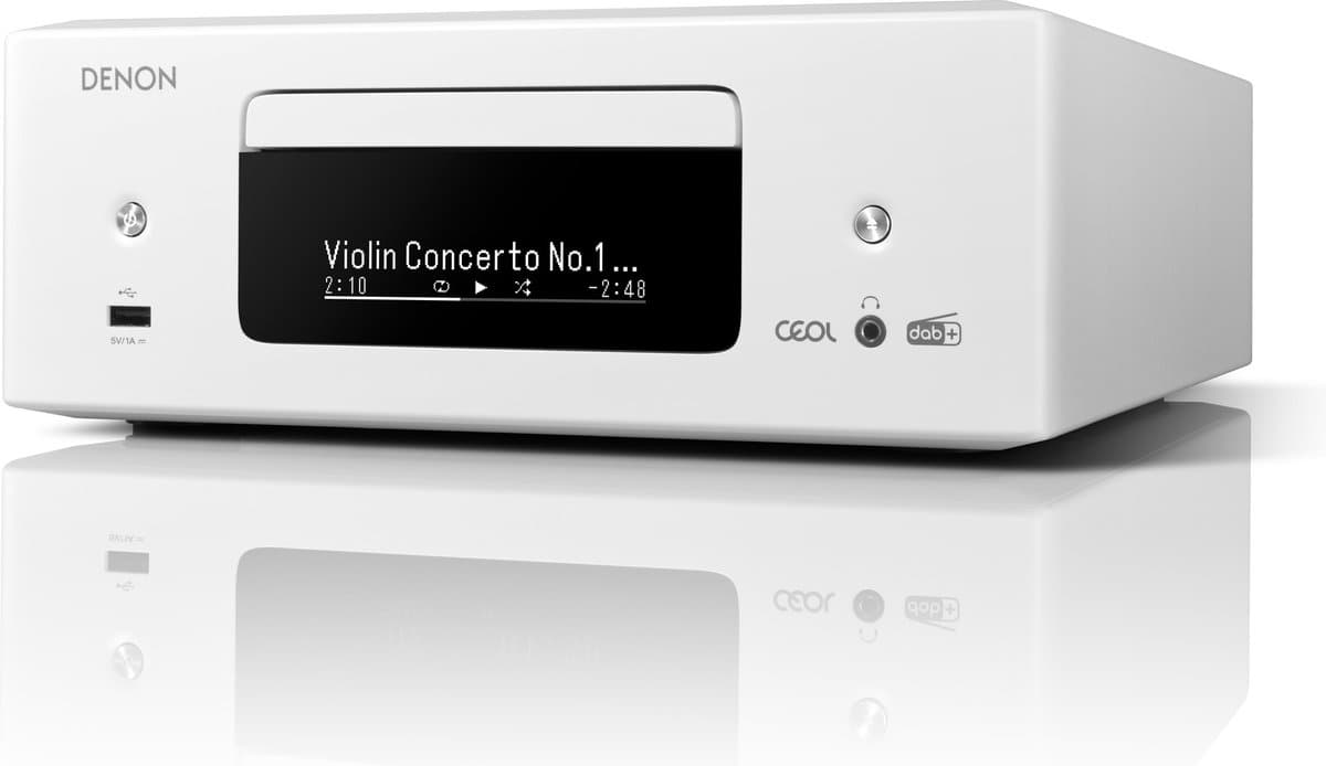 Denon CEOL N-12 DAB+ Alles-in-een-Hifisysteem met CD-speler, DAB/FM-radio, HDMI ARC, HEOS® Built-in streaming en Inclusief Speakers- Wit — afbeelding 1
