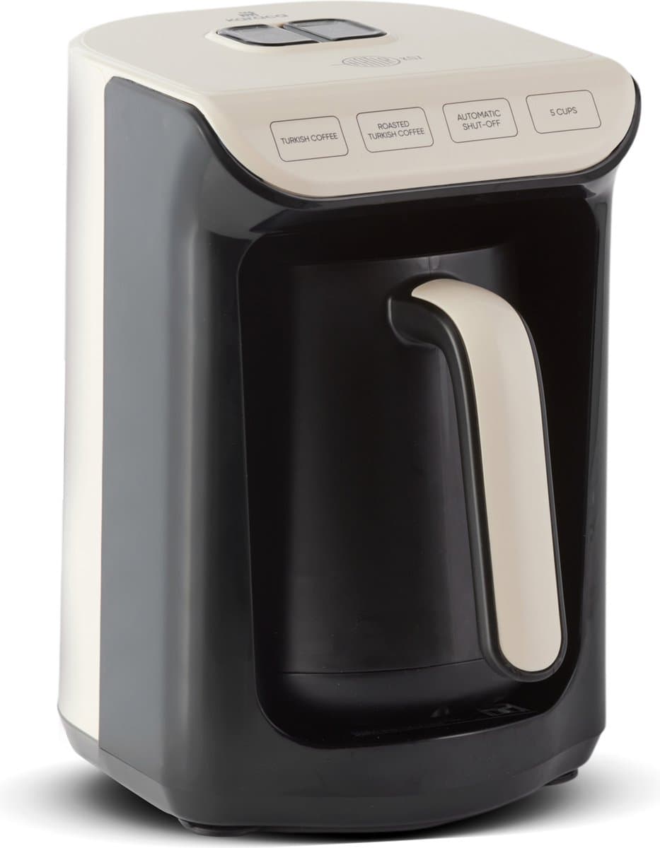 KARACA Hatır Roast Turks Koffiezetapparaat – Crème – capaciteit: 5 Kopjes – Extra Schuim – 535W – Spraak- & Lichtwaarschuwingssysteem – Inclusief Maatlepel – Eenvoudig te Reinigen — afbeelding 1
