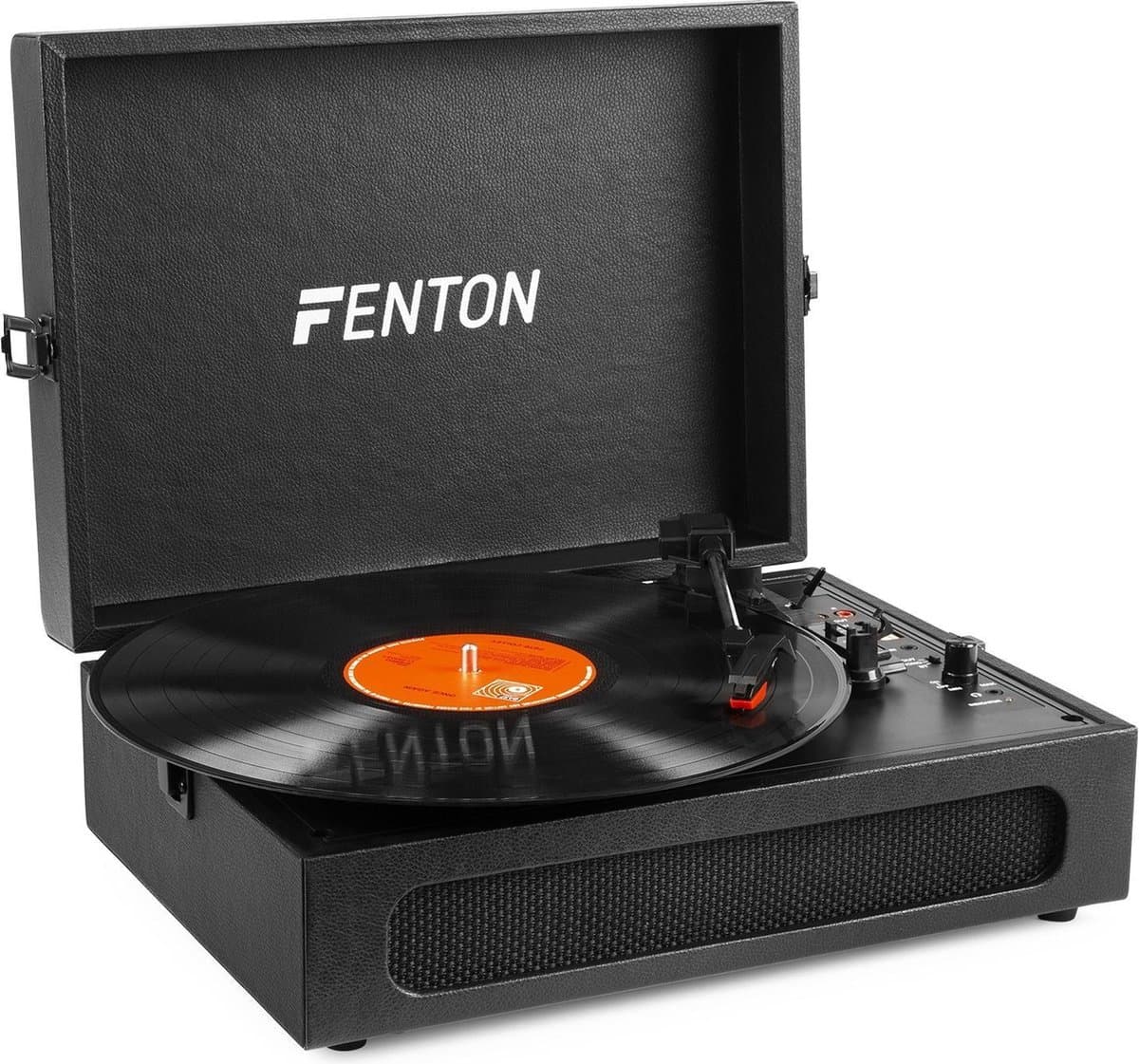 Retro Platenspeler Bluetooth in & out - Fenton RP118 - Model 2025 - Geschikt voor alle platen - Ingebouwde speakers - Zwart — afbeelding 1