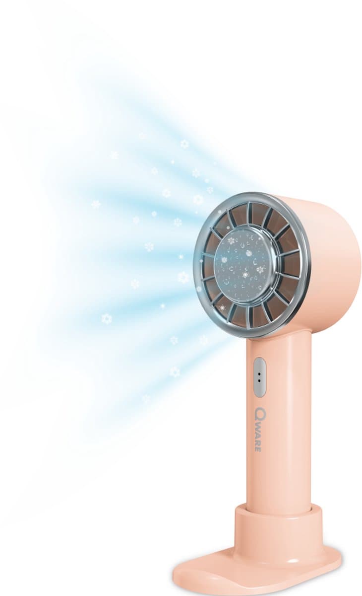 Qware - Handheld Ice Fan - Pink — afbeelding 1