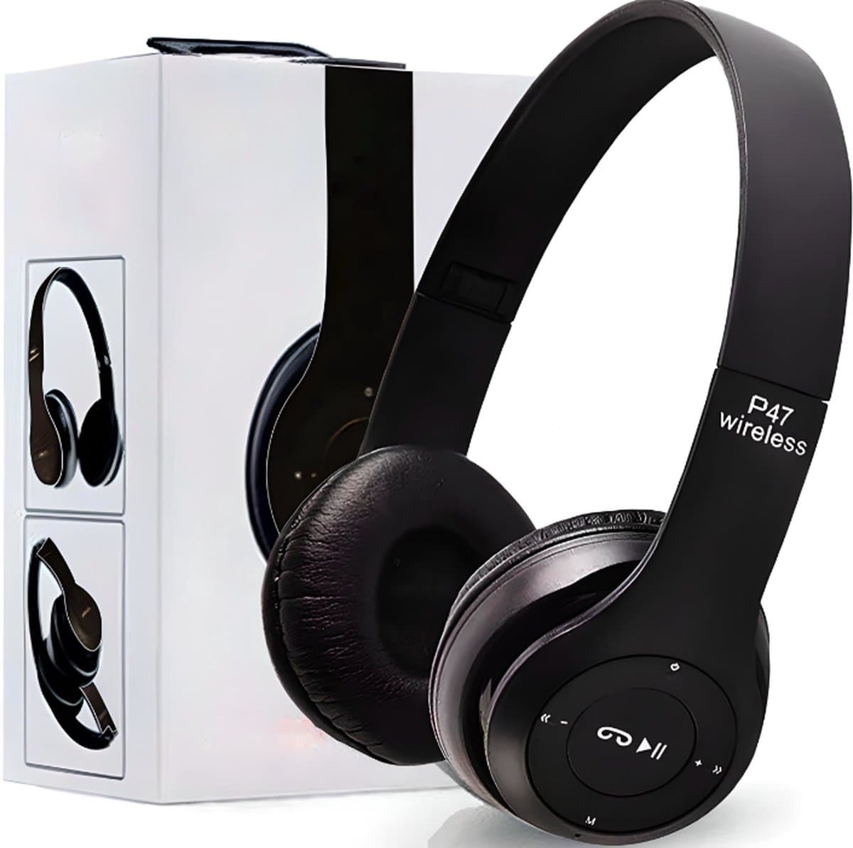 Koptelefoon - Zwart - Draadloos - Bluetooth - Bedieningspaneel - SD Kaartlezer - Bellen - met Ingebouwde Microfoon - tot 10 Meter - Telefoongesprek - Hoofdtelefoon Kinderen - Verstelbaar - Headphones - Cadeau - Oplaadbaar — afbeelding 1