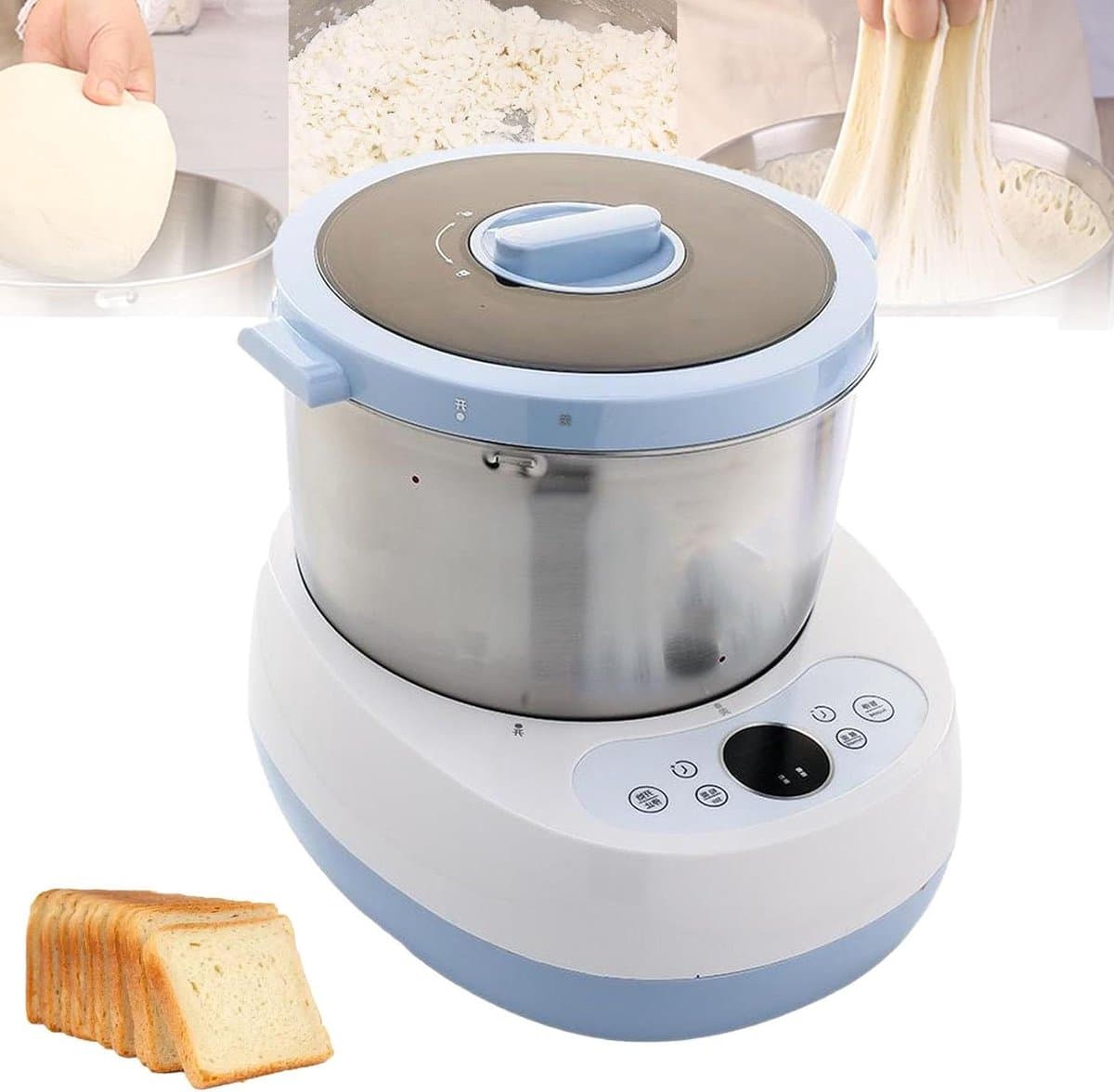 Deegmixer - Keukenmachine - Bakken - Constante Temperatuur Gisting - 5L Capaciteit - Blauw — afbeelding 1