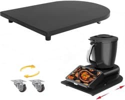 Schuifplankhouder Keukenmachine - Bamboe Houten Plank - Moeiteloos Verplaatsen - Lift-and-Roll Systeem - 15 mm Dik - Houtkleur