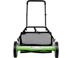 Spindelmaaier Handgrasmaaier - Duwmaaier Gazonmaaier - Gazon Onderhouden - Scherpe Mangaanstalen Messen - 50.8 cm Maaibreedte - Groen Zwart