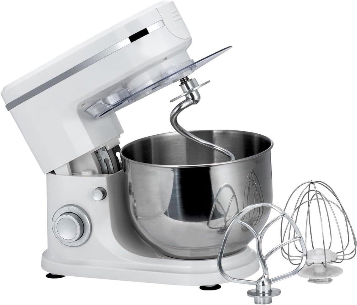 Keukenmixer - Deegmixer Elektrisch - Brood Bakken - Planetaire Mengwerking - 6L Kom - Wit — afbeelding 1