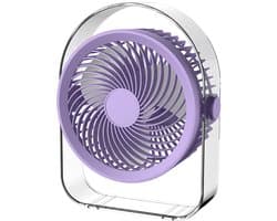 Ventilatoren-Stille Tafelventilato - USB Oplaadbaar - 20dB Fluisterstil - 330° Draaibaar - Persoonlijke Bureauventilator voor Slaapkamer en Kantoor