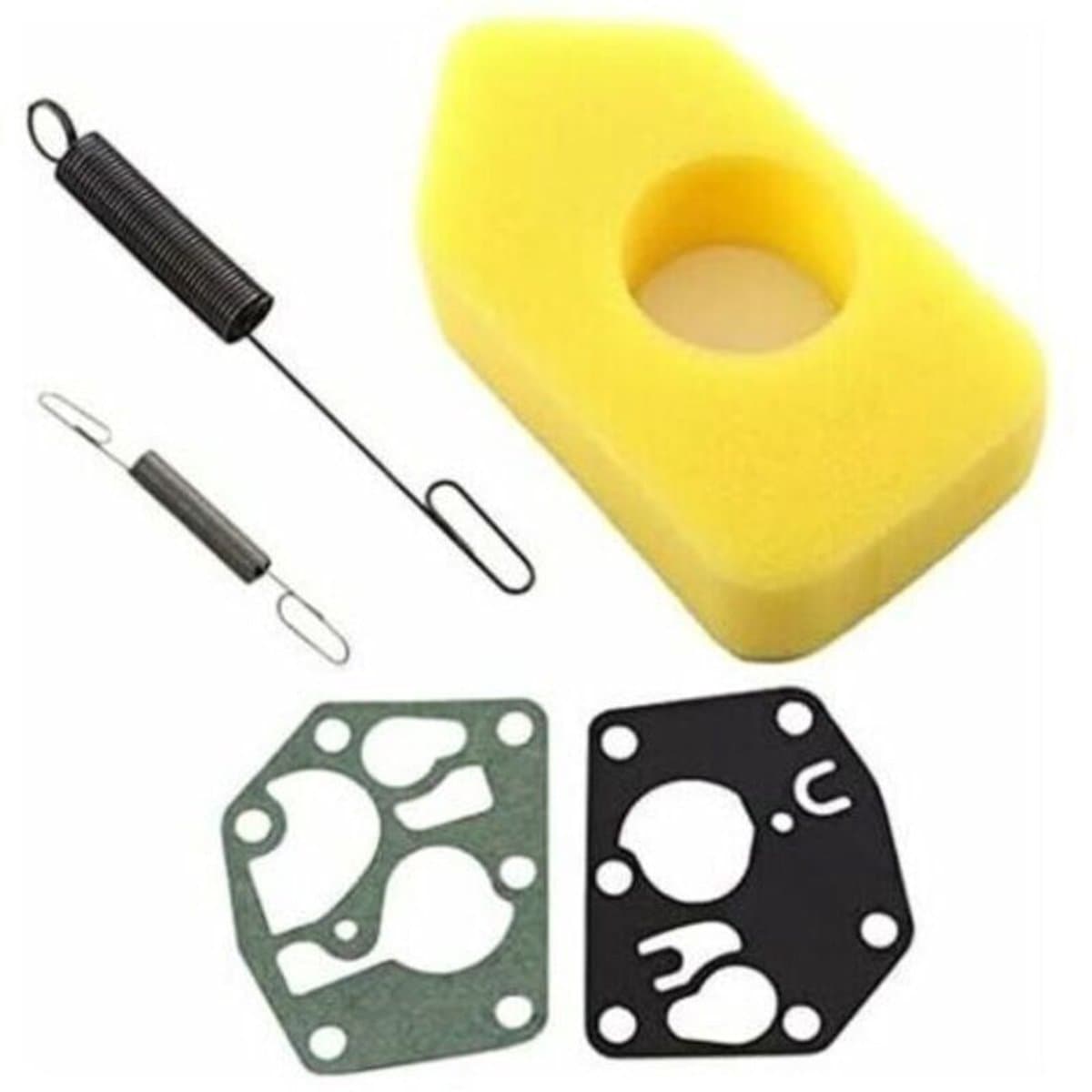 Geschikt voor Briggs & Stratton 3,5-4,5 pk Classic Sprint Quattro 450 500 550 serie motoren: luchtfilterunit 698369, stelveer 691859, membraan 495770, 795083. — afbeelding 1