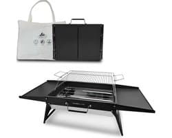 Opvouwbare Draagbare Houtskool Grill 51 x 35 cm - Compacte BBQ voor Camping, Picknicks en Tuinfeesten