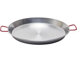 Paellapan Staal - Koekenpan - Grote Maaltijden - Gepolijst IJzer - 42 cm - Zilver
