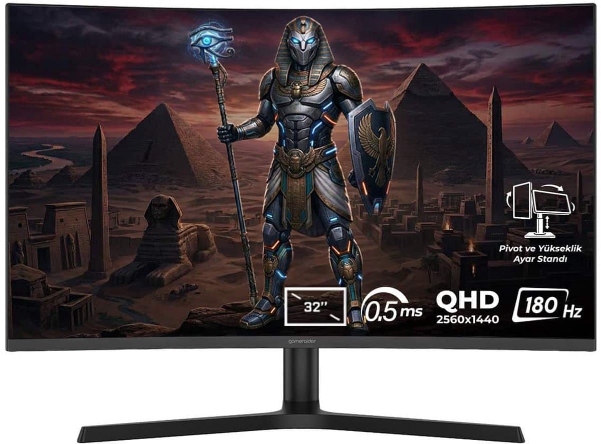 GameRaider HORUS GR32QC18V 32 inch 180Hz 0.5ms 2K QHD Adaptive Sync VA Gebogen Pivot Gaming Monitor — afbeelding 1