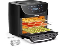 DIMICO - Airfryer 18L - 10 in 1 Heteluchtfriteuse met Touchscreen - 1800W XL Air Fryer Broodrooster - Digitale Convectie Oven