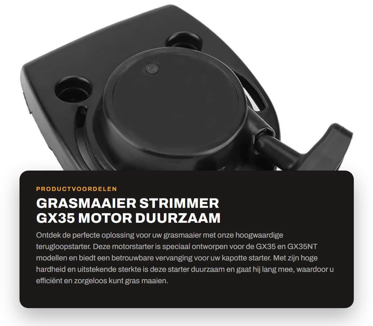 Dailygoods- Repeteerstarter Hoogwaardige Vervanging - Grasmaaier - Motor - Duurzaam - Hoge Hardheid - Goede Sterkte - Startmotor — afbeelding 1