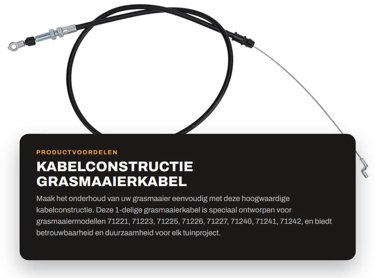 Dailygoods- Kabelconstructie 99-6837 - Duurzame Grasmaaierkabel - Geschikt voor Modellen 71221/71223/71225 - Slijtvaste Materialen - Hoge Prestaties - Nauwkeurige Compatibiliteit — afbeelding 1