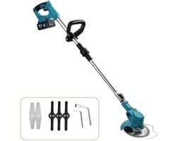 Elektrische grastrimmer, draadloos, draagbaar, multifunctioneel, met lithiumbatterij voor thuis (5 cellen, 1 oplader)