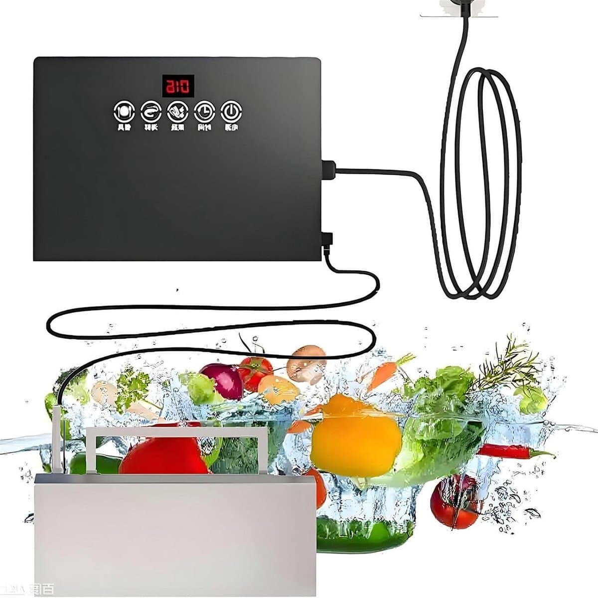 Vaatwasser Gootsteen - Keukenapparaat Multifunctioneel - Hygiënisch Reinigen - Touchscreen Bediening - 5 kg - Zilver/Wit — afbeelding 1
