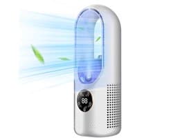 Mini airco – Blauw – airco met water - Mini Airco 4 in 1 – Koelen, Blazen, Lucht Bevochtigen - 6 Snelheden & Timer - USB Multifunctionele Bediening met LED-Display - Draagbaar voor Slaapkamer, Keuken, Kantoor - Wit - 1 Stuk