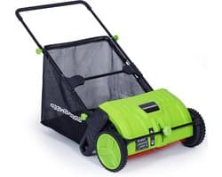 Gazonveger - Bladverzamelaar Tuin - Gazon Onderhouden - Duw-en-ga Mechanisme - 21 inch Werkbreedte - Groen