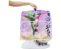 Mixerhoes Standaard - Apparaathoes Keukenmachine - Keuken Organisatie - Met Opbergvak - L-formaat - Kolibrie Paarse Bloemen