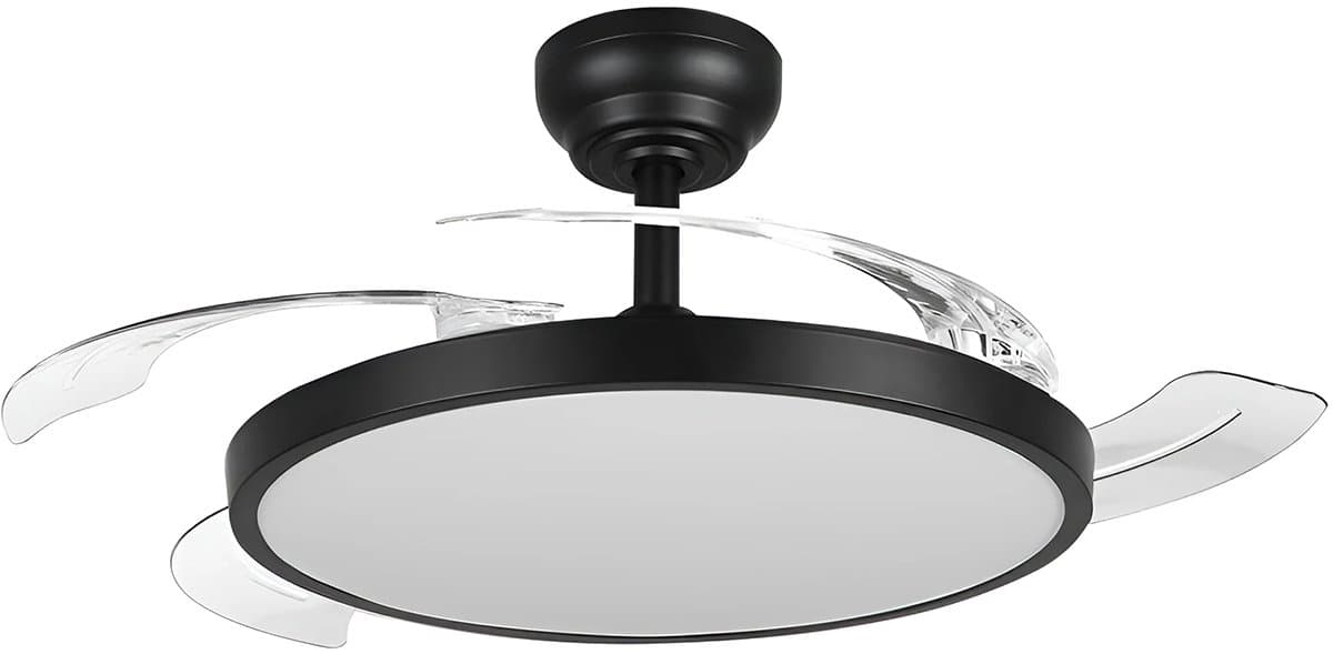 Plafondventilator met Lamp - Braytron - Aanpasbare Lichtkleur 3000K-4000K-6500K - Afstandsbediening - Dimbaar - Zwart — afbeelding 1